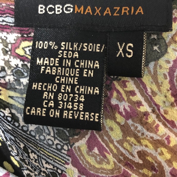 BCBGMAXAZRIA silk flutter sleeve wrap top | XS - Picture 6 of 7